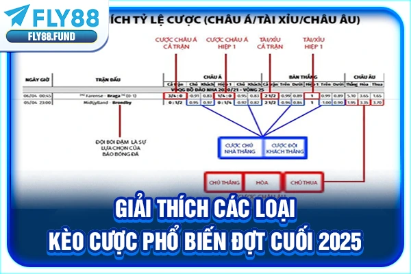 Giải thích các loại kèo cược phổ biến đợt cuối 2025 Giải thích các loại kèo cược phổ biến đợt cuối 2025